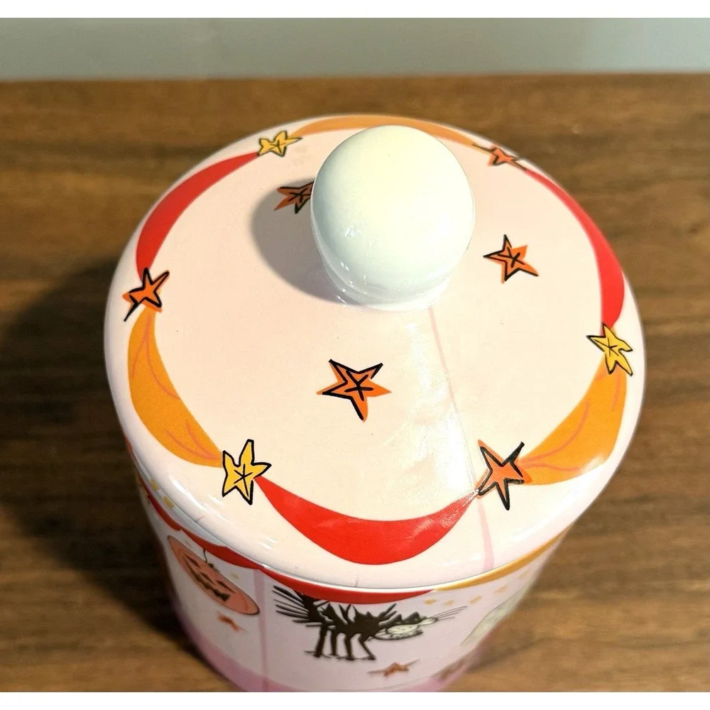 Peanuts Gang Snoopy Pink Halloween Party Ceramic Candy or Cookie Jar Canister